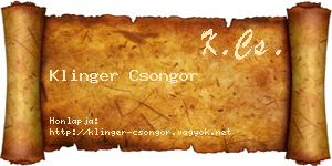 Klinger Csongor névjegykártya