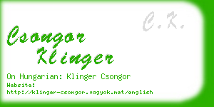 csongor klinger business card